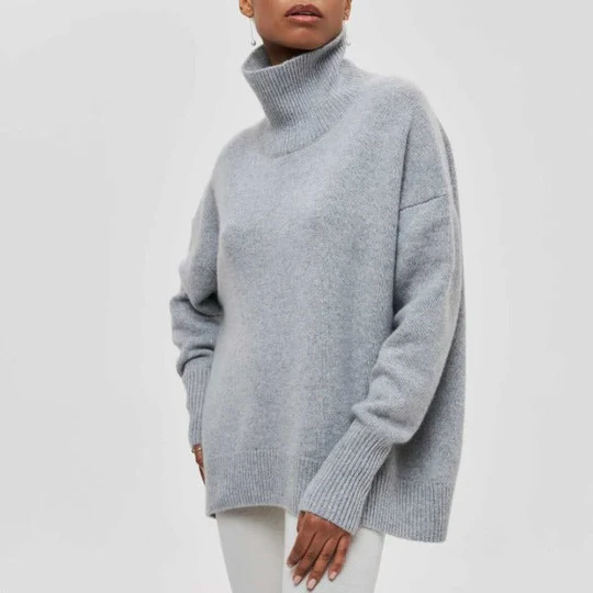 Kayla - Katoenen oversized trui met rolkraag