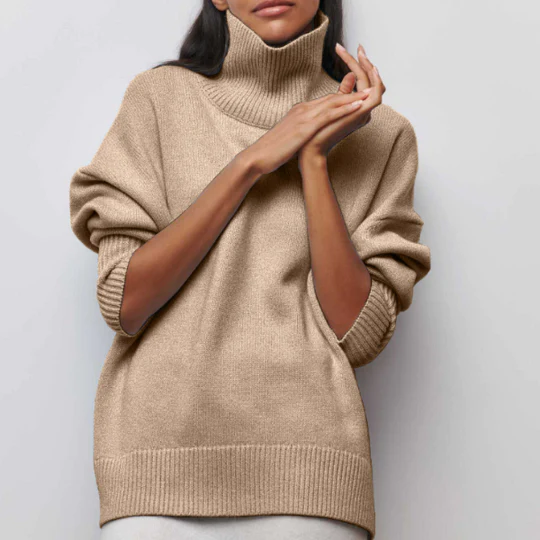 Kayla - Katoenen oversized trui met rolkraag