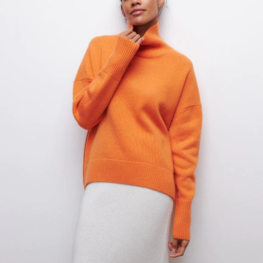 Kayla - Katoenen oversized trui met rolkraag