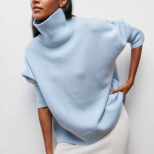 Kayla - Katoenen oversized trui met rolkraag