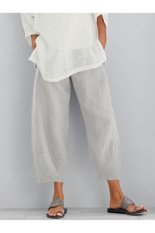 Avelien - Casual Katoenen Losse Broek Met Zakken