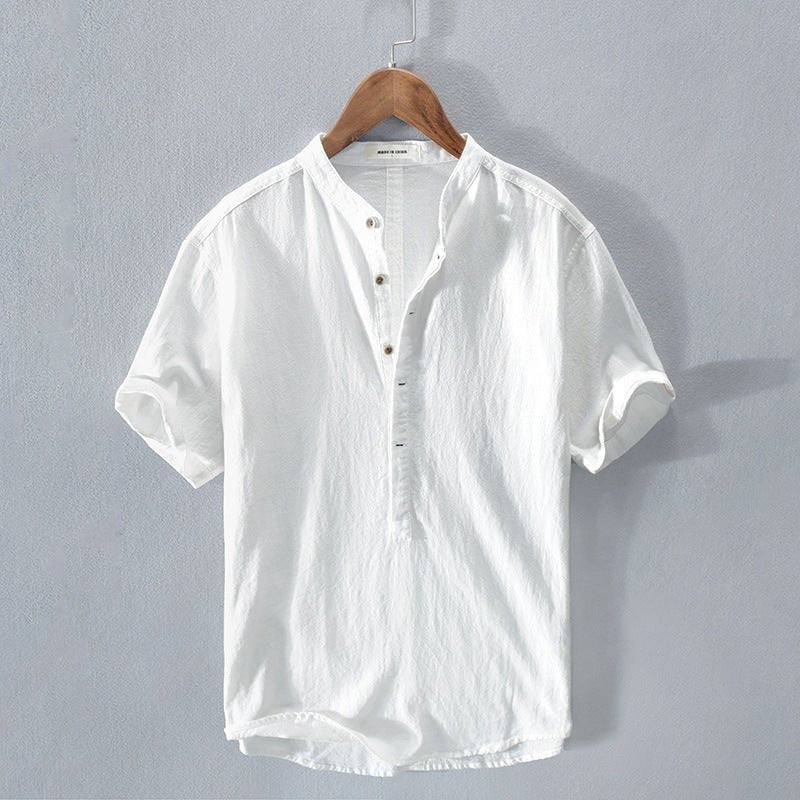 Regis - Herenhemd Nieuwe Linnen Casual Korte Mouw