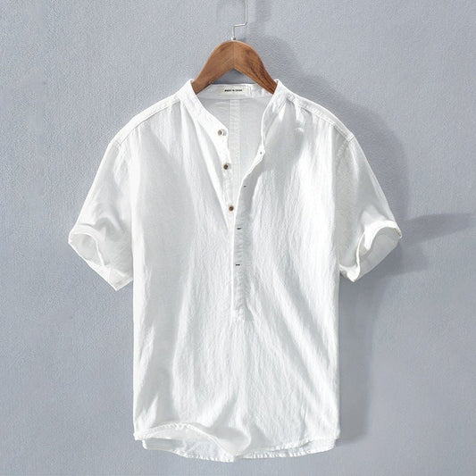 Regis - Herenhemd Nieuwe Linnen Casual Korte Mouw