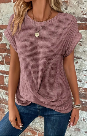 Bente - Effen Blouse Met Vlindermouwen En V-Hals