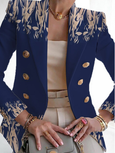 Lotte - Populaire Kraagloze Bovenkleding Met Bloemenprint