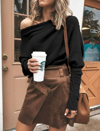 Alette - Eigentijdse Off-Shoulder Top Met Originele Geribbelde Bies